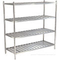 Silver Stainless Steel Catering Equipment 1200x500x1550mm , 4 Tier Storage Shelf